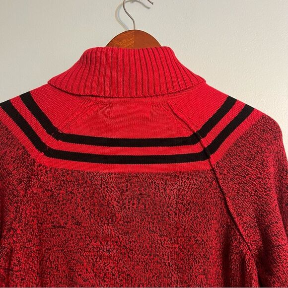 Karen Scott Cotton Turtleneck Kenton Stripe Sweater Women's Small Red/Black NWT - Picture 8 of 13